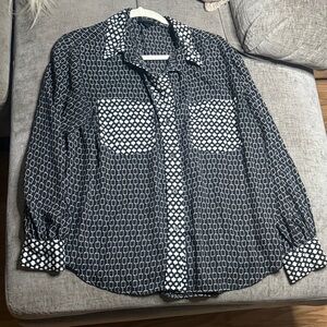 Who What Wear Monochrome Geometric Shirt